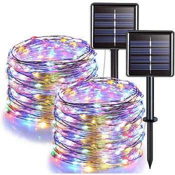 JMEXSUSS 100 LED Solar String Lights two packs