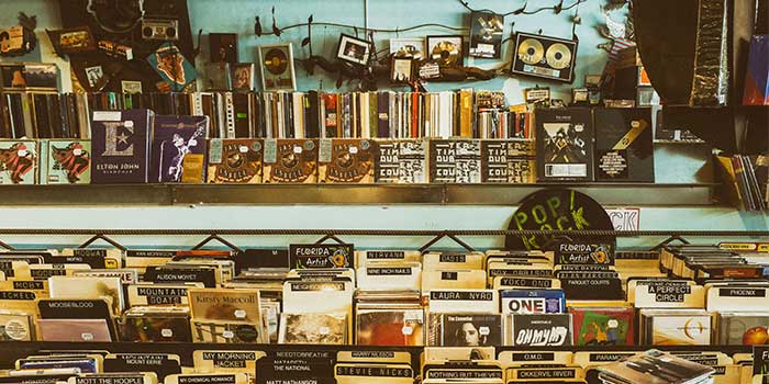 vhs tapes at a vintage record shop-1